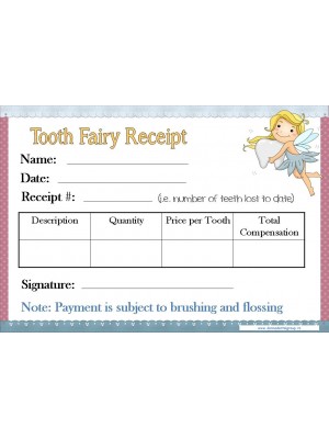 Tooth Fairy Receipt 10buc/set